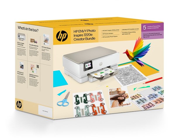 Hp envy inspire 7220e creator bundel inkjet fotoprinter wifi beige - afbeelding 3 van  5