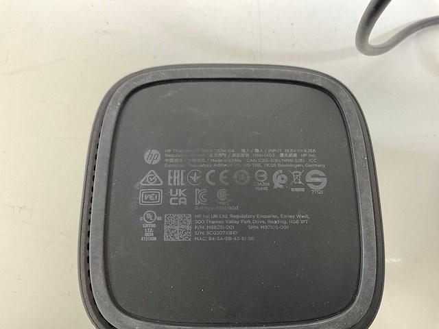 Hp (hsn-ix01) g2 usb-c universal thunderbolt 120w docking stations (17x) - afbeelding 6 van  6