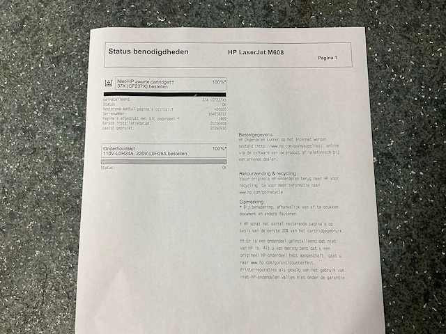 Hp laserjet enterprise m608 printer - afbeelding 3 van  3