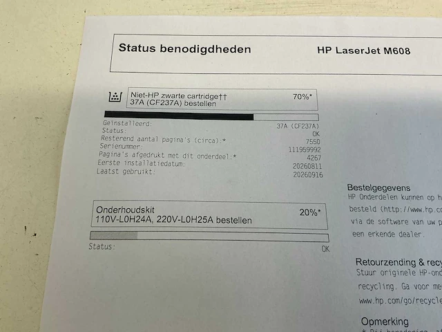 Hp laserjet enterprise m608 printer - afbeelding 2 van  10