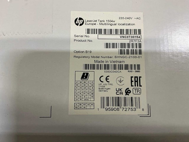 Hp laserjet tank 1504w printer - afbeelding 2 van  2