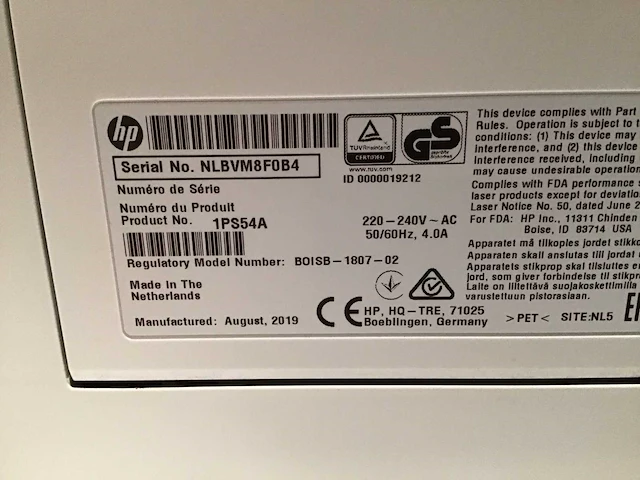 Hp mfp e52645 laserprinter - afbeelding 3 van  4