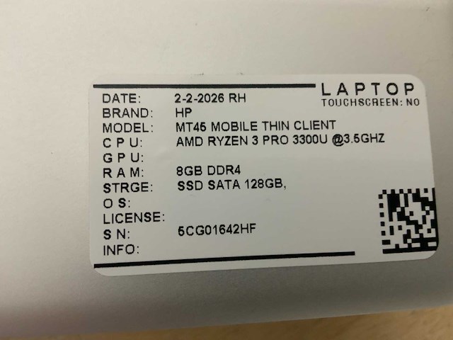 Hp mt45 mobile thin client laptop (3x) - afbeelding 6 van  7