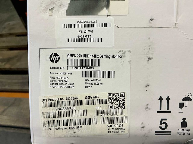 Hp omen 27k uhd 144hz gaming monitor - afbeelding 3 van  3