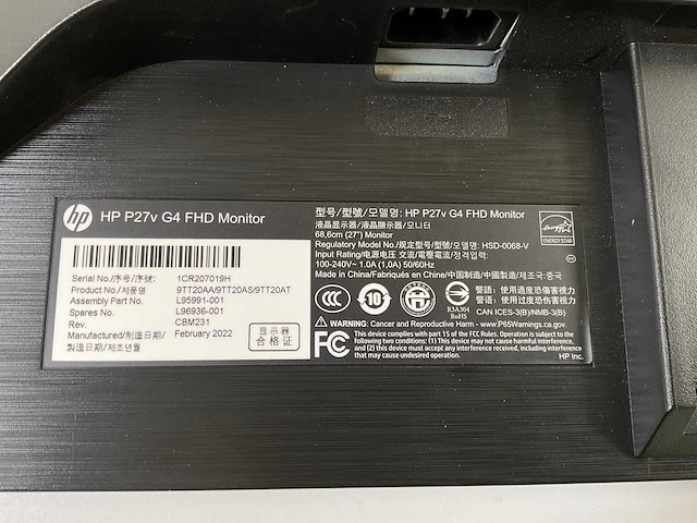 Hp (p27v g4) 27”, 1920x1080 (fhd) ips monitors (2x) - afbeelding 6 van  15