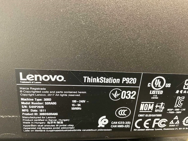 Hp p920, 2x xeon(r) gold 6154, 192 gb ram (12x16gb), 1 tb nvme, nvidia quadro p1000 4 gb workstation - afbeelding 6 van  6
