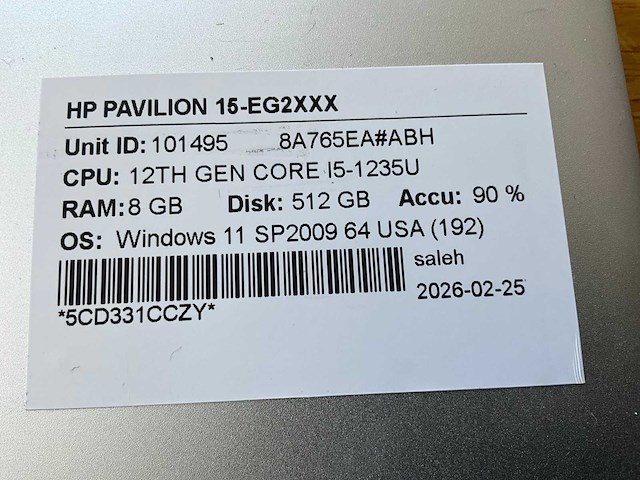Hp pavilion 15-eg2xxx laptop - afbeelding 5 van  5
