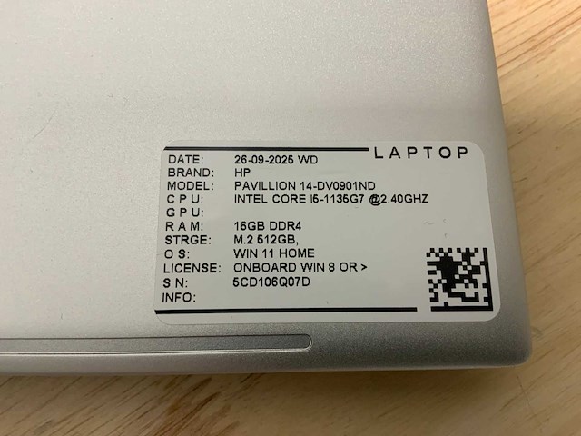 Hp pavillion 14-dv0901nd laptop - afbeelding 8 van  9