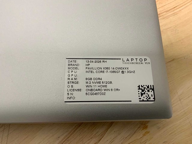 Hp pavillion x360 14(i7-gen10) laptop - afbeelding 7 van  7