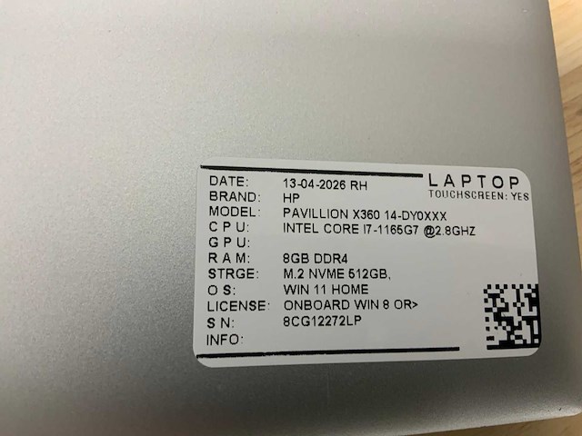 Hp pavillion x360 14(i7-gen11) laptop - afbeelding 9 van  9