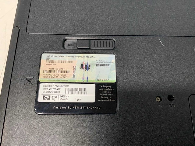 Hp pavilon dv 9000 laptop 17 inch - afbeelding 2 van  10