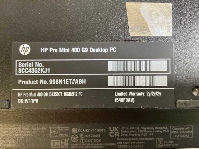 Hp pro mini 400 g9, core(tm) i5 13th gen, 16gb ram, 512 gb nvme mini desktop - afbeelding 7 van  7