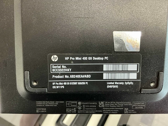 Hp pro mini 400 g9 desktop (3x) - afbeelding 4 van  9