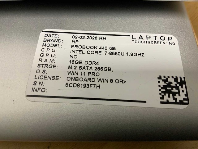 Hp probook 440 g5 laptop (2x) - afbeelding 2 van  8