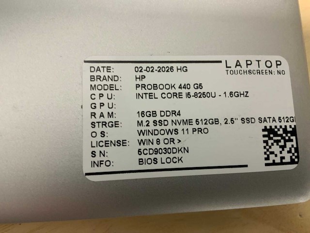 Hp probook 440 g5 laptop (4x) - afbeelding 2 van  10