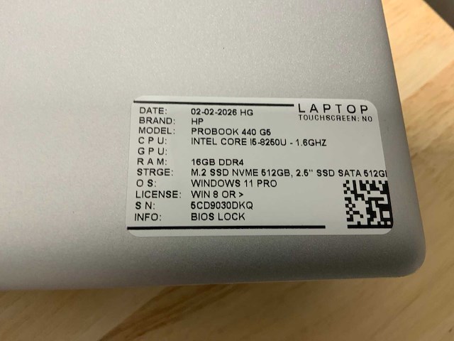 Hp probook 440 g5 laptop (4x) - afbeelding 9 van  10