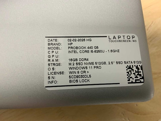 Hp probook 440 g5 laptop (4x) - afbeelding 10 van  10
