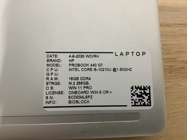Hp probook 440 g7 laptop - afbeelding 8 van  8