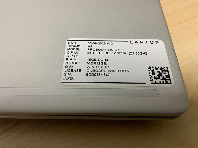 Hp probook 440 g7 laptop - afbeelding 4 van  8