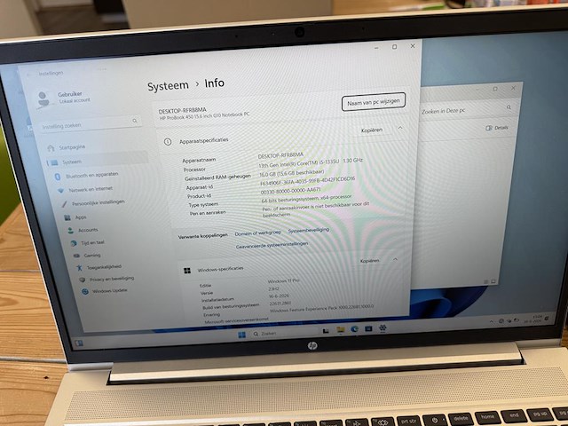 Hp probook 450 15.6 inch g10 notebook pc. intel core i5-1335u 1.30 ghz. 16 gb ram. 476 gb hdd - afbeelding 3 van  4