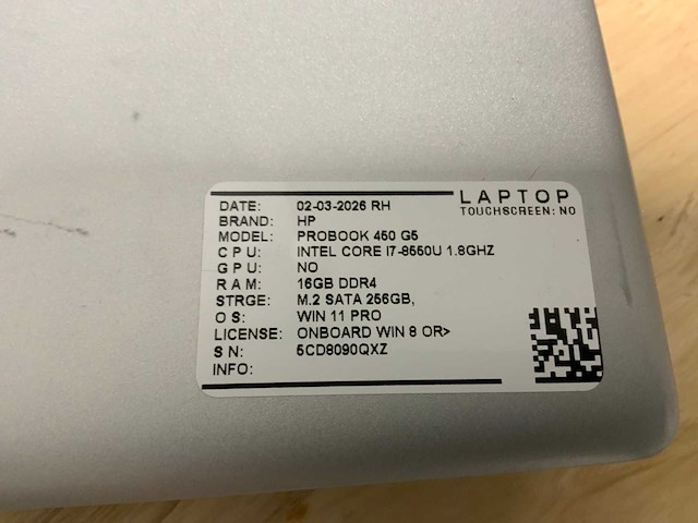 Hp probook 450 g5 (i7) laptop (2x) - afbeelding 8 van  10