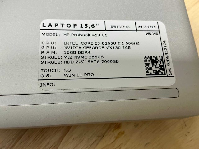 Hp probook 450 g6 laptop (2x) - afbeelding 8 van  8