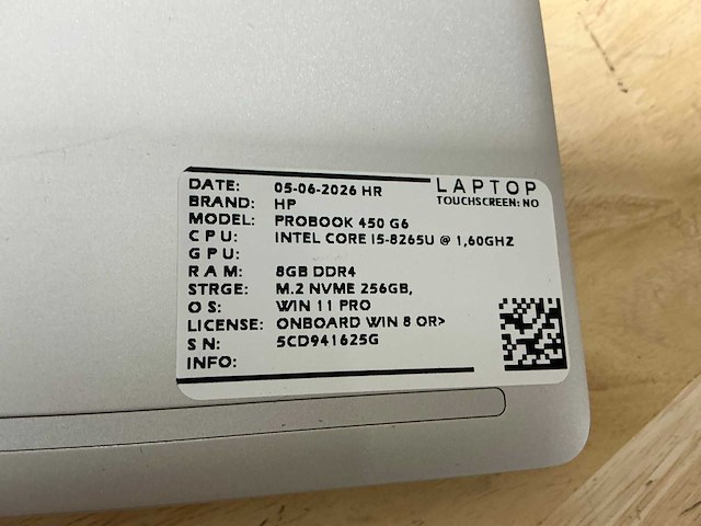 Hp probook 450 g6 laptop (5x) - afbeelding 3 van  9