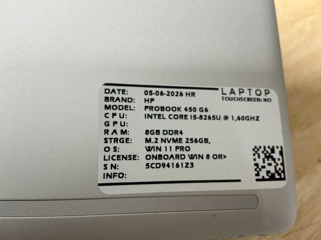 Hp probook 450 g6 laptop (5x) - afbeelding 9 van  9