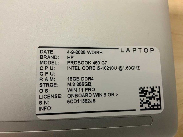 Hp probook 450 g7 laptop (2x) - afbeelding 8 van  9