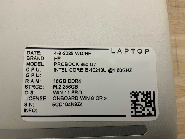 Hp probook 450 g7 laptop (2x) - afbeelding 9 van  9