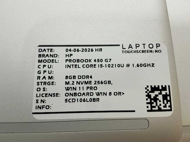 Hp probook 450 g7 laptop (2x) - afbeelding 7 van  8