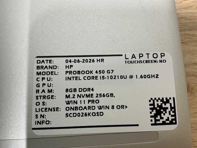 Hp probook 450 g7 laptop (2x) - afbeelding 8 van  8