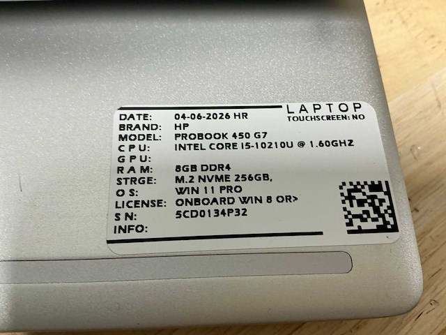 Hp probook 450 g7 laptop (2x) - afbeelding 7 van  8