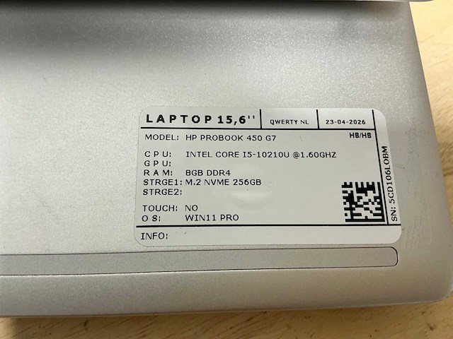 Hp probook 450 g7 laptop (2x) - afbeelding 7 van  8
