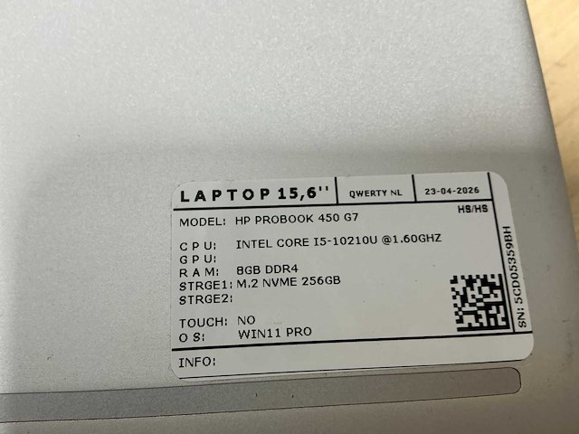 Hp probook 450 g7 laptop (2x) - afbeelding 8 van  8