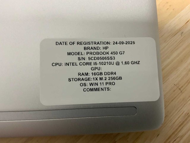 Hp probook 450 g7 laptop - afbeelding 8 van  8