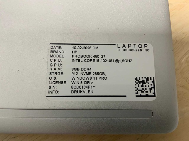 Hp probook 450 g7 laptop - afbeelding 7 van  7