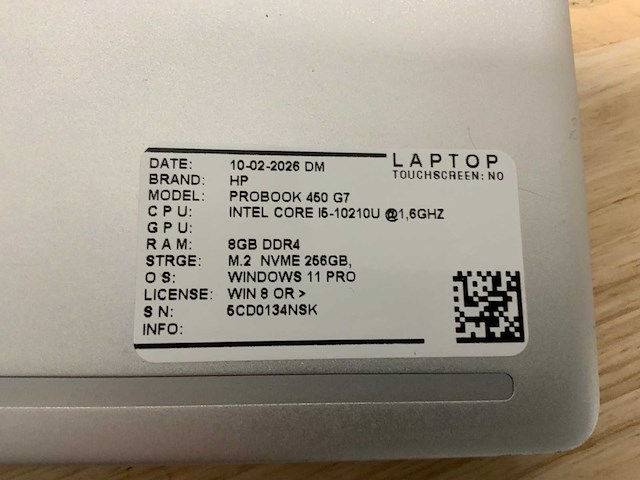 Hp probook 450 g7 laptop - afbeelding 7 van  7