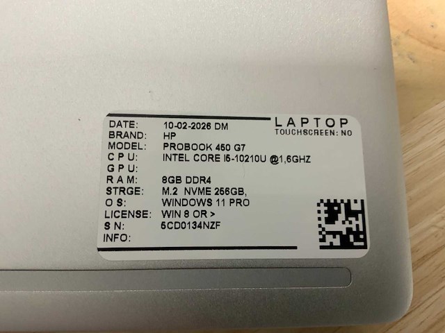 Hp probook 450 g7 laptop - afbeelding 7 van  7