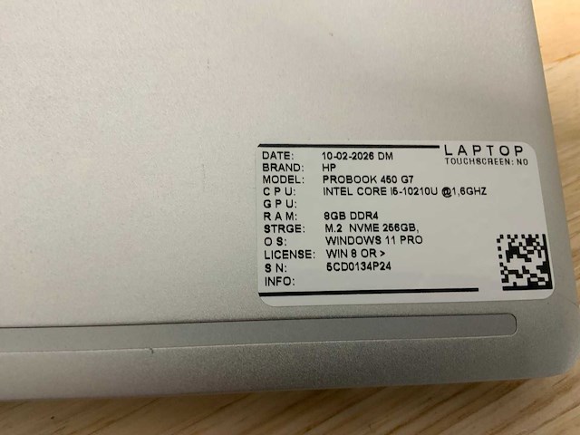 Hp probook 450 g7 laptop - afbeelding 8 van  8