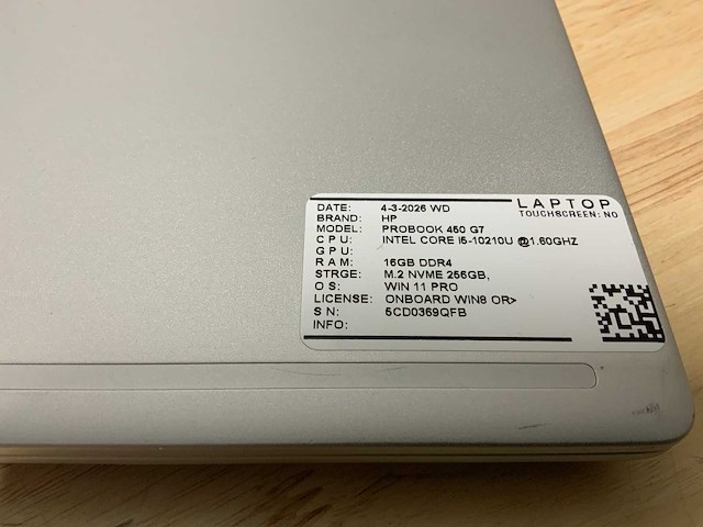 Hp probook 450 g7 laptop - afbeelding 2 van  8