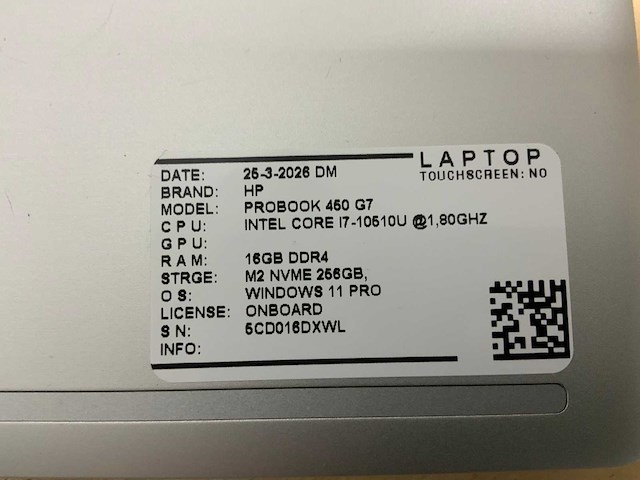 Hp probook 450 g7(i7) laptop - afbeelding 8 van  8