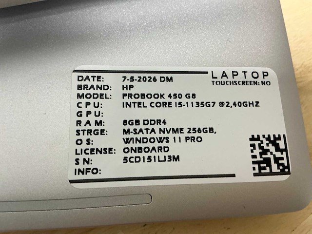 Hp probook 450 g8 laptop (2x) - afbeelding 6 van  7