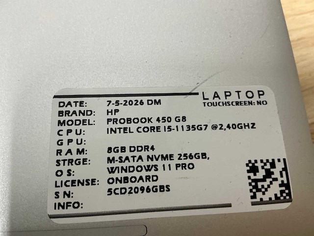 Hp probook 450 g8 laptop (2x) - afbeelding 7 van  7