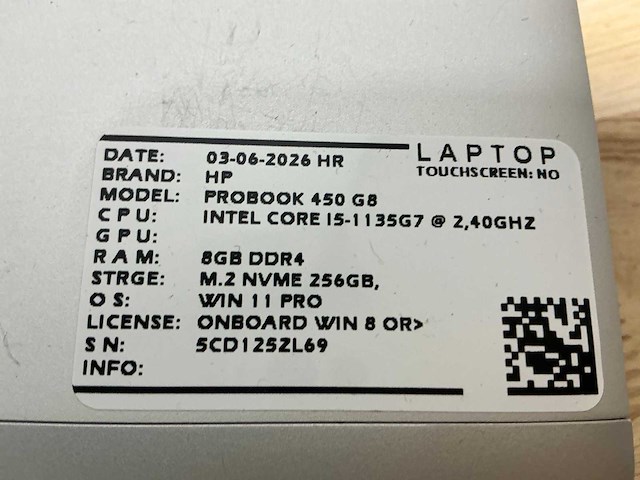 Hp probook 450 g8 laptop (2x) - afbeelding 5 van  5