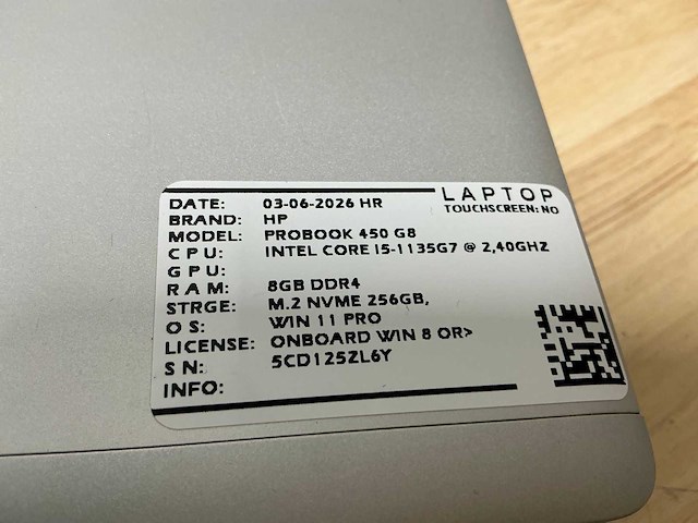 Hp probook 450 g8 laptop (2x) - afbeelding 7 van  7