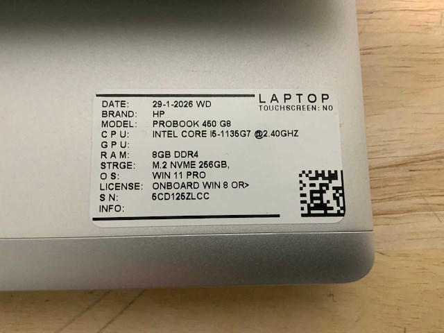 Hp probook 450 g8(i5-gen11) laptop (2x) - afbeelding 7 van  8