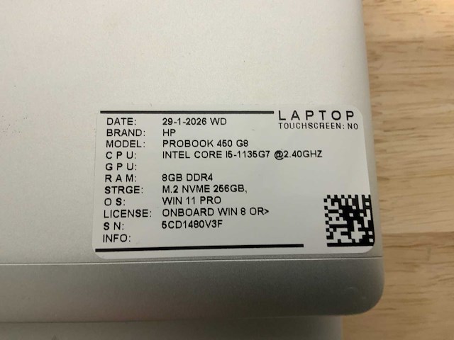 Hp probook 450 g8(i5-gen11) laptop (2x) - afbeelding 8 van  8