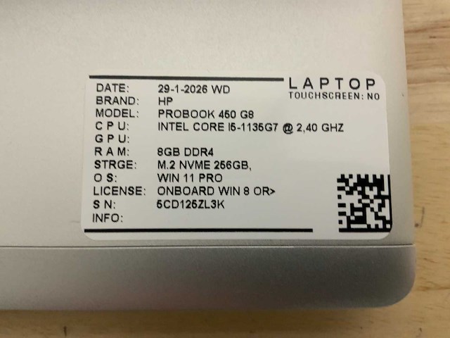 Hp probook 450 g8(i5-gen11) laptop (2x) - afbeelding 7 van  8
