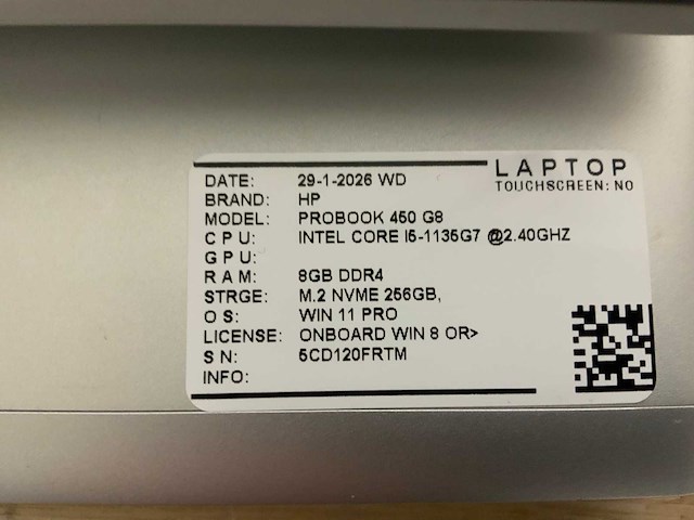 Hp probook 450 g8(i5-gen11) laptop (2x) - afbeelding 7 van  8